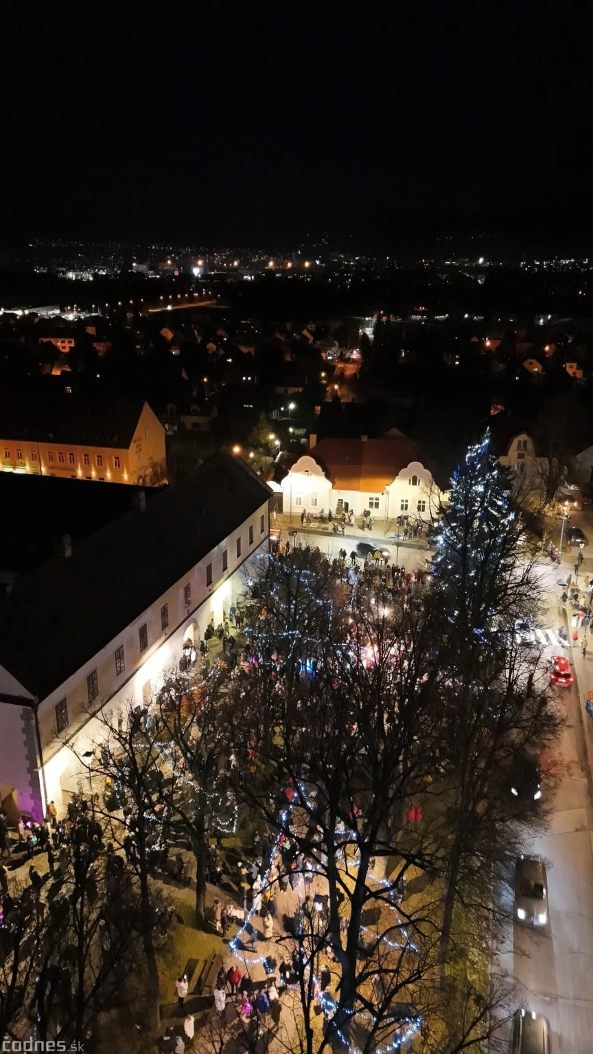 Visitors and Christmas decorations on Hurbanovo námestie