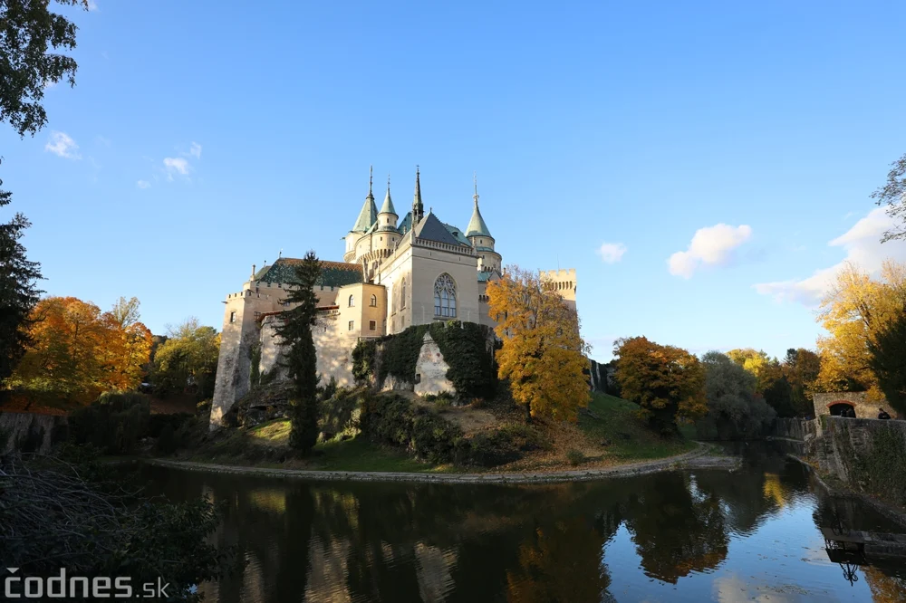 Bojnice Castle reflected in the lake