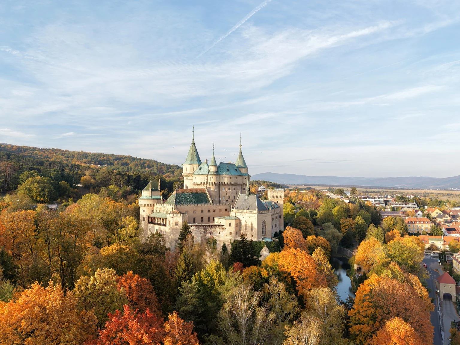 Autumn view of Bojnice Castle in codnes.sk photographs